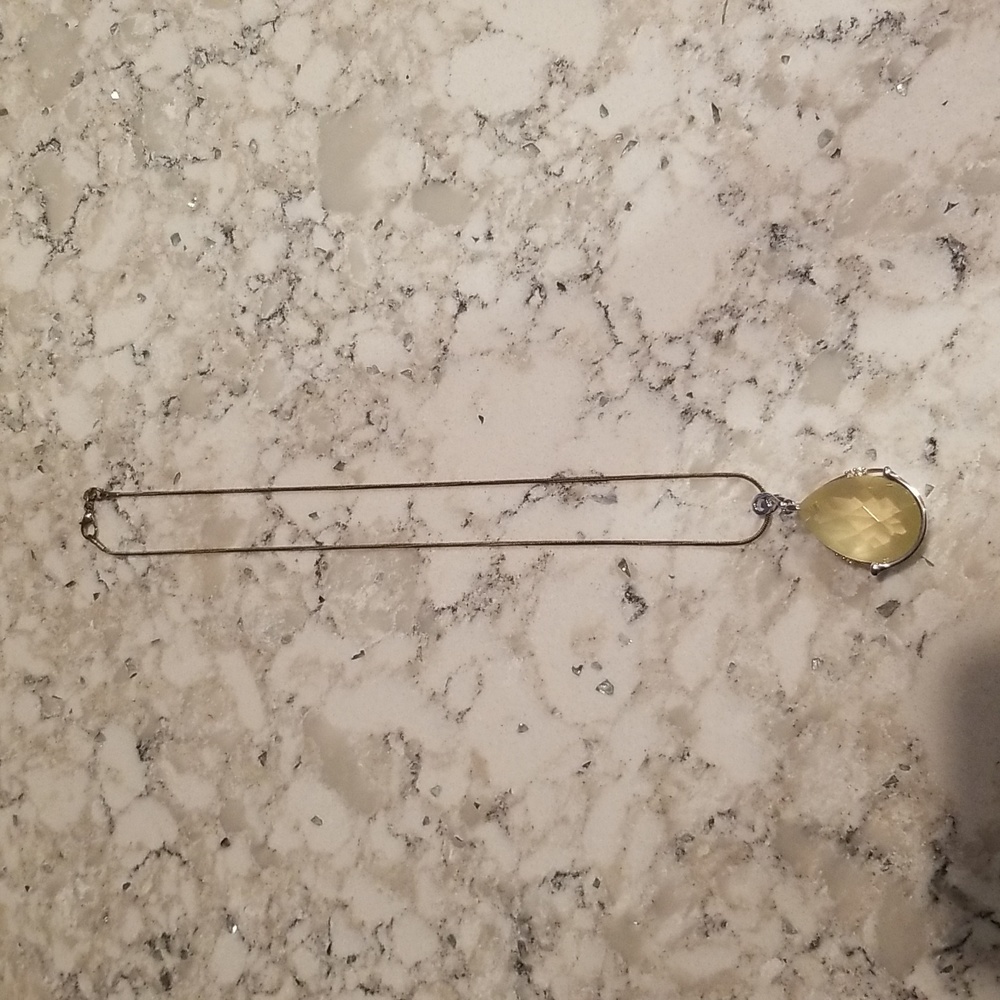 Lemon Quartz Pendant on Sterling Silver Chain